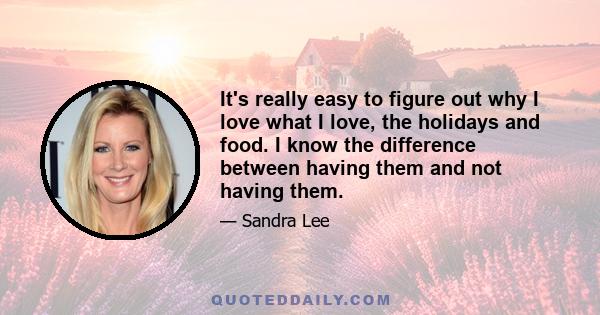 It's really easy to figure out why I love what I love, the holidays and food. I know the difference between having them and not having them.