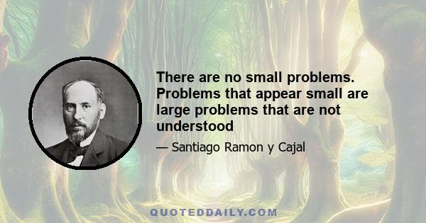 There are no small problems. Problems that appear small are large problems that are not understood