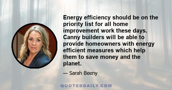 Energy efficiency should be on the priority list for all home improvement work these days. Canny builders will be able to provide homeowners with energy efficient measures which help them to save money and the planet.