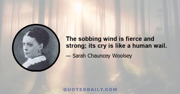 The sobbing wind is fierce and strong; its cry is like a human wail.