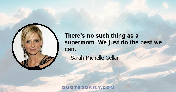 There's no such thing as a supermom. We just do the best we can.