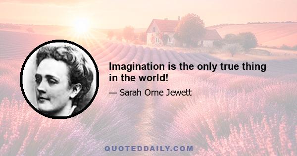 Imagination is the only true thing in the world!