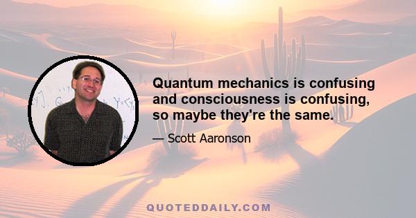 Quantum mechanics is confusing and consciousness is confusing, so maybe they're the same.