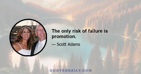 The only risk of failure is promotion.