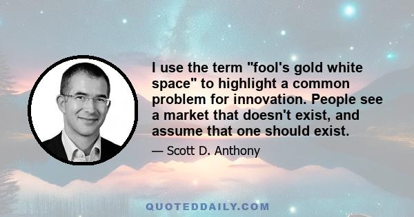 I use the term fool's gold white space to highlight a common problem for innovation. People see a market that doesn't exist, and assume that one should exist.