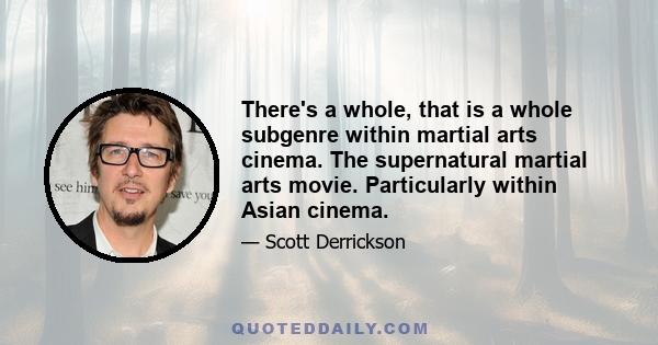 There's a whole, that is a whole subgenre within martial arts cinema. The supernatural martial arts movie. Particularly within Asian cinema.