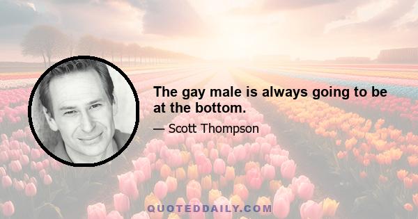 The gay male is always going to be at the bottom.