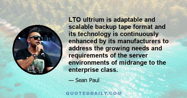 LTO ultrium is adaptable and scalable backup tape format and its technology is continuously enhanced by its manufacturers to address the growing needs and requirements of the server environments of midrange to the