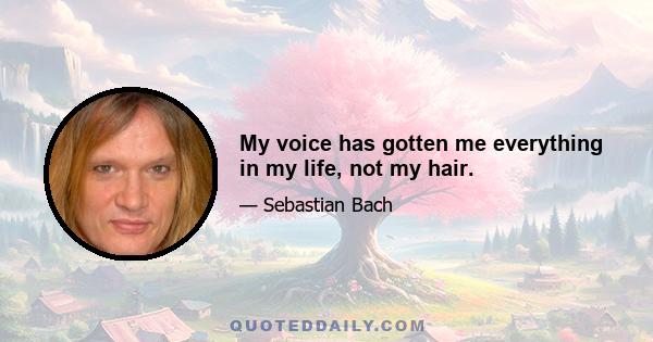 My voice has gotten me everything in my life, not my hair.