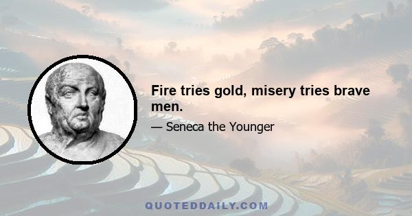 Fire tries gold, misery tries brave men.