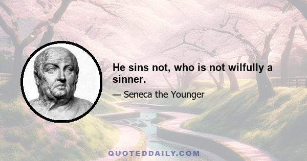 He sins not, who is not wilfully a sinner.