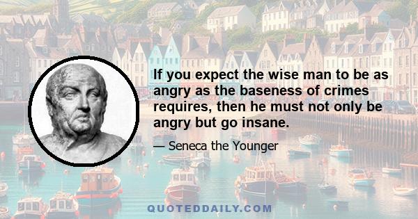 If you expect the wise man to be as angry as the baseness of crimes requires, then he must not only be angry but go insane.