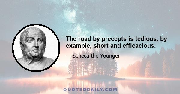 The road by precepts is tedious, by example, short and efficacious.