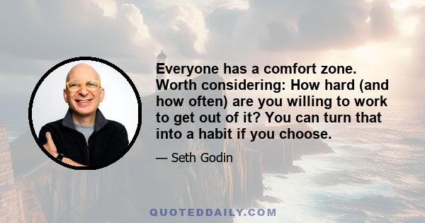 Everyone has a comfort zone. Worth considering: How hard (and how often) are you willing to work to get out of it? You can turn that into a habit if you choose.