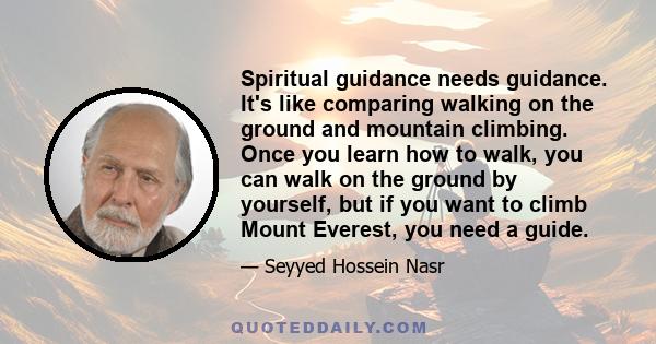 Spiritual guidance needs guidance. It's like comparing walking on the ground and mountain climbing. Once you learn how to walk, you can walk on the ground by yourself, but if you want to climb Mount Everest, you need a