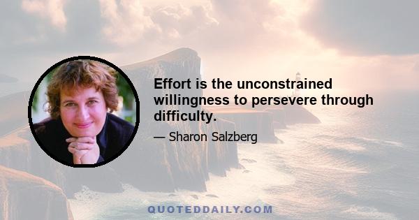 Effort is the unconstrained willingness to persevere through difficulty.