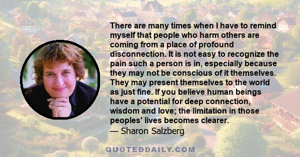 There are many times when I have to remind myself that people who harm others are coming from a place of profound disconnection. It is not easy to recognize the pain such a person is in, especially because they may not