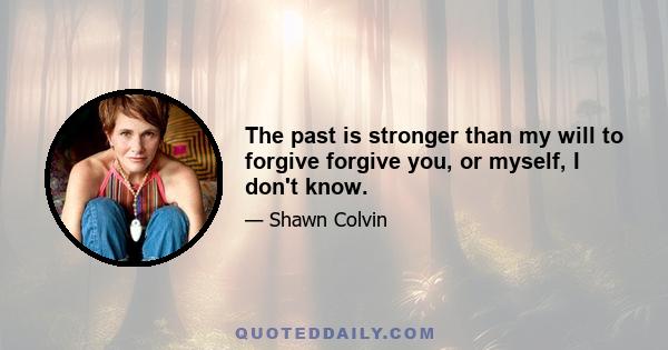 The past is stronger than my will to forgive forgive you, or myself, I don't know.