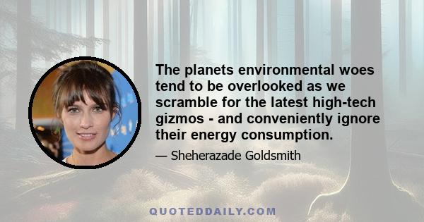 The planets environmental woes tend to be overlooked as we scramble for the latest high-tech gizmos - and conveniently ignore their energy consumption.