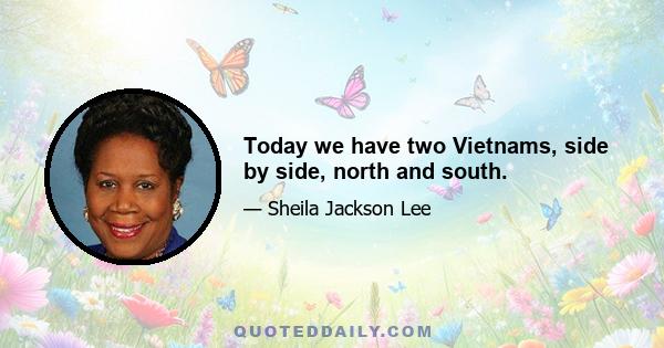 Today we have two Vietnams, side by side, north and south.