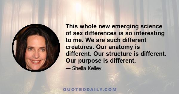 This whole new emerging science of sex differences is so interesting to me. We are such different creatures. Our anatomy is different. Our structure is different. Our purpose is different.