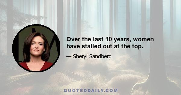 Over the last 10 years, women have stalled out at the top.