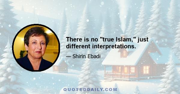 There is no true Islam, just different interpretations.