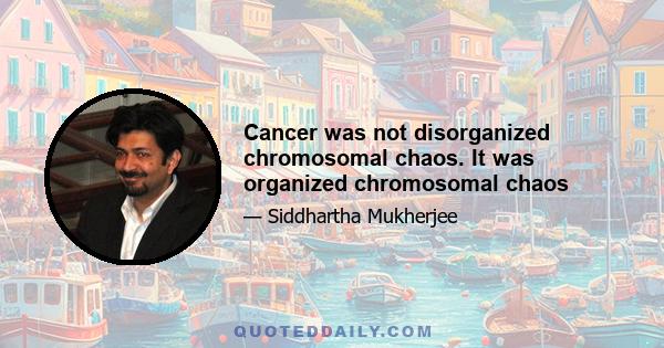 Cancer was not disorganized chromosomal chaos. It was organized chromosomal chaos