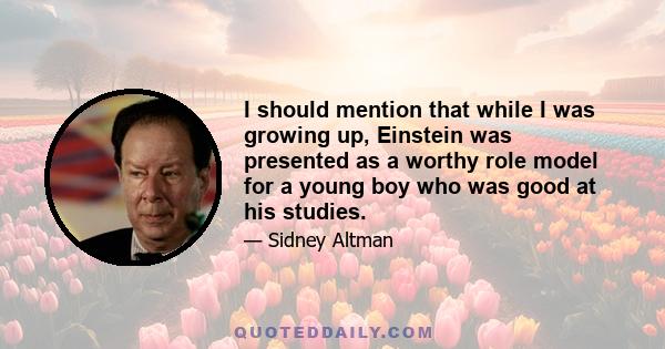 I should mention that while I was growing up, Einstein was presented as a worthy role model for a young boy who was good at his studies.