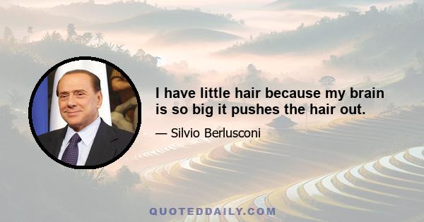 I have little hair because my brain is so big it pushes the hair out.