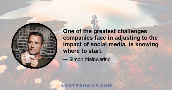 One of the greatest challenges companies face in adjusting to the impact of social media, is knowing where to start.