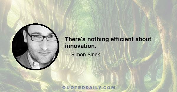 There's nothing efficient about innovation.