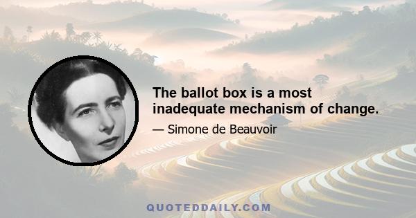 The ballot box is a most inadequate mechanism of change.