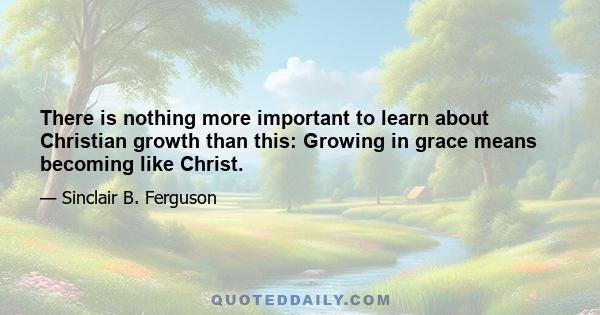 There is nothing more important to learn about Christian growth than this: Growing in grace means becoming like Christ.