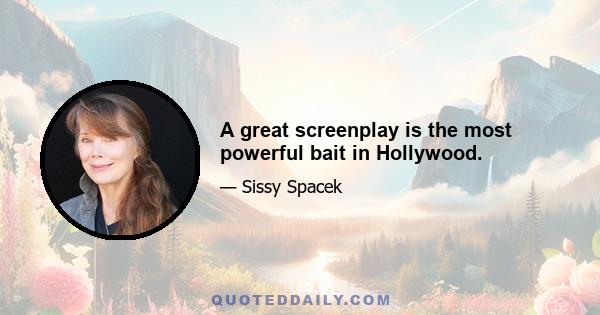 A great screenplay is the most powerful bait in Hollywood.