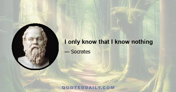 I only know that I know nothing