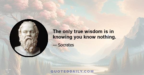 The only true wisdom is in knowing you know nothing.