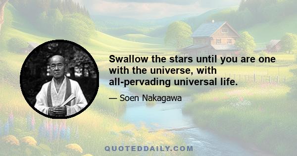 Swallow the stars until you are one with the universe, with all-pervading universal life.