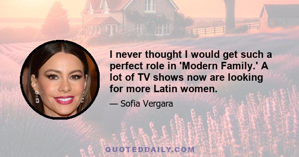 I never thought I would get such a perfect role in 'Modern Family.' A lot of TV shows now are looking for more Latin women.