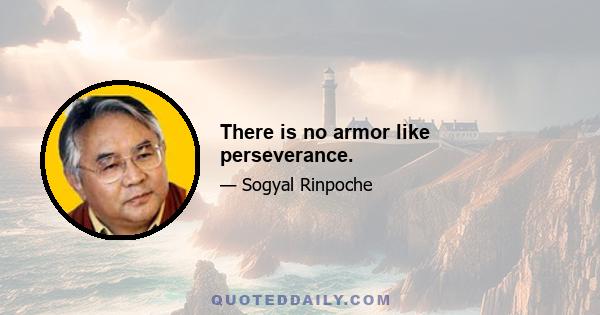 There is no armor like perseverance.