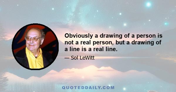 Obviously a drawing of a person is not a real person, but a drawing of a line is a real line.