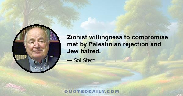 Zionist willingness to compromise met by Palestinian rejection and Jew hatred.