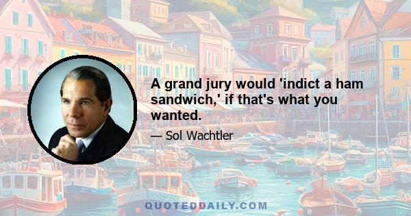 A grand jury would 'indict a ham sandwich,' if that's what you wanted.