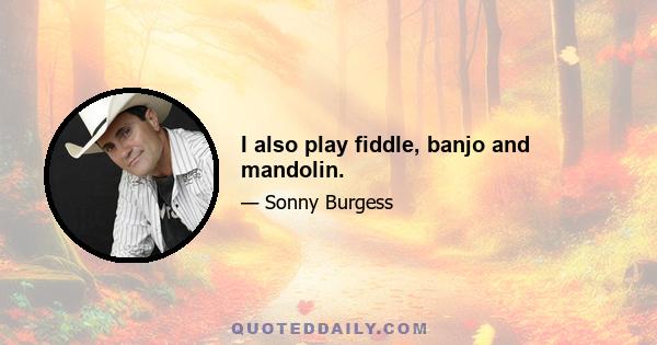 I also play fiddle, banjo and mandolin.