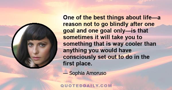 One of the best things about life—a reason not to go blindly after one goal and one goal only—is that sometimes it will take you to something that is way cooler than anything you would have consciously set out to do in