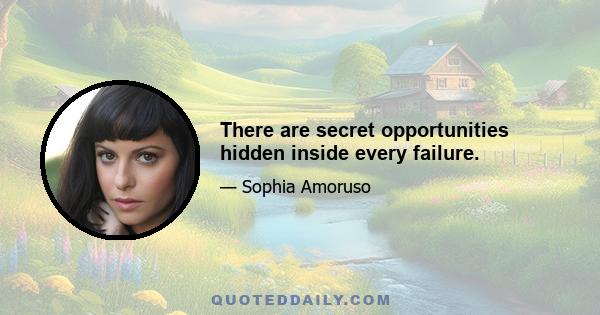 There are secret opportunities hidden inside every failure.