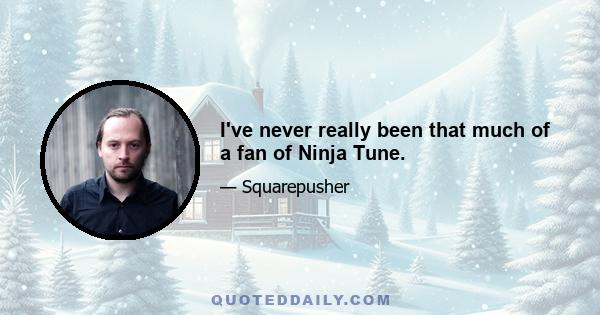 I've never really been that much of a fan of Ninja Tune.