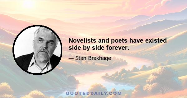 Novelists and poets have existed side by side forever.