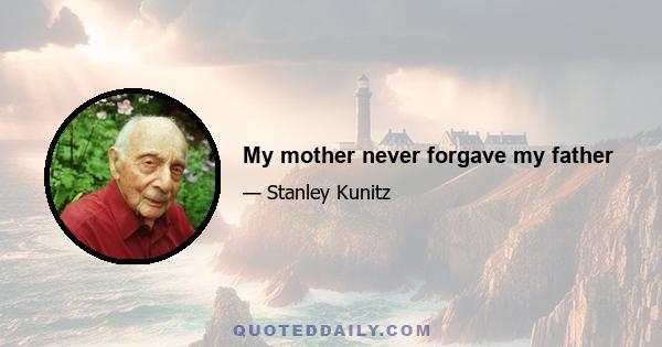 My mother never forgave my father