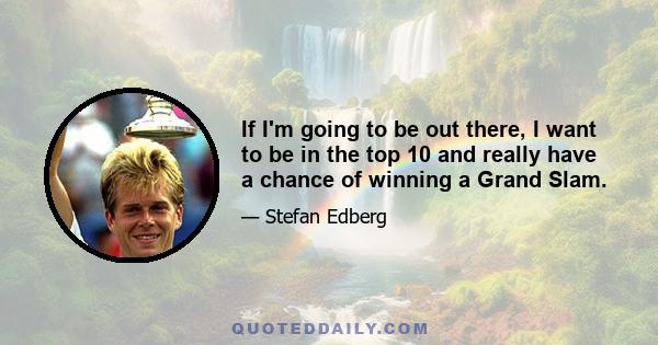 If I'm going to be out there, I want to be in the top 10 and really have a chance of winning a Grand Slam.